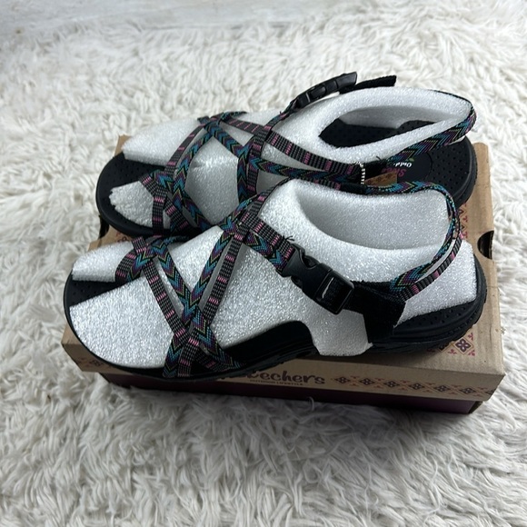 NIB Skechers Womens Reggae islander Multi strap Toe Thong Slingback Sandal - Picture 4 of 6